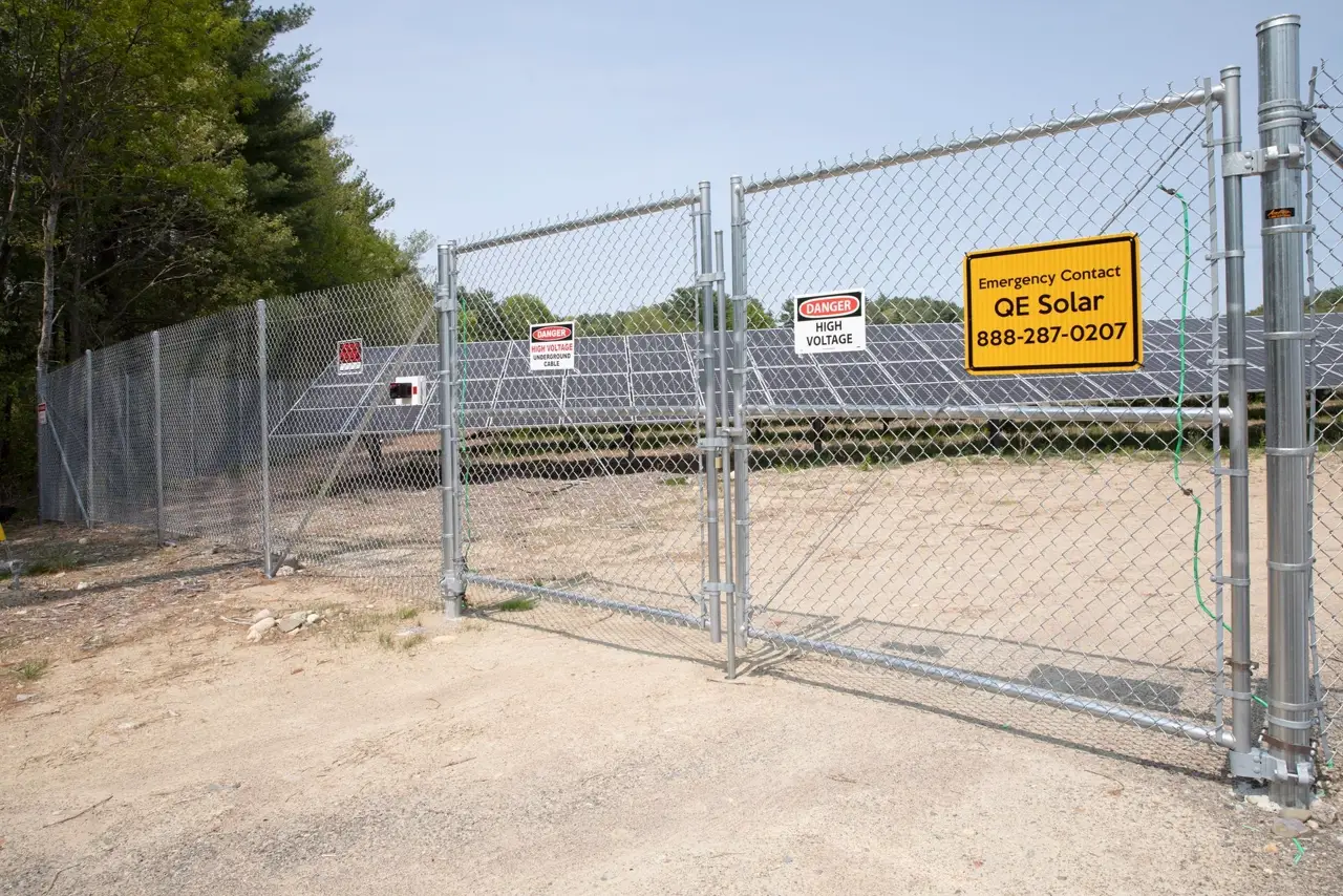 Perimeter Security commercial fence installed by Armstrong Fence on the South Shore of Massachusetts