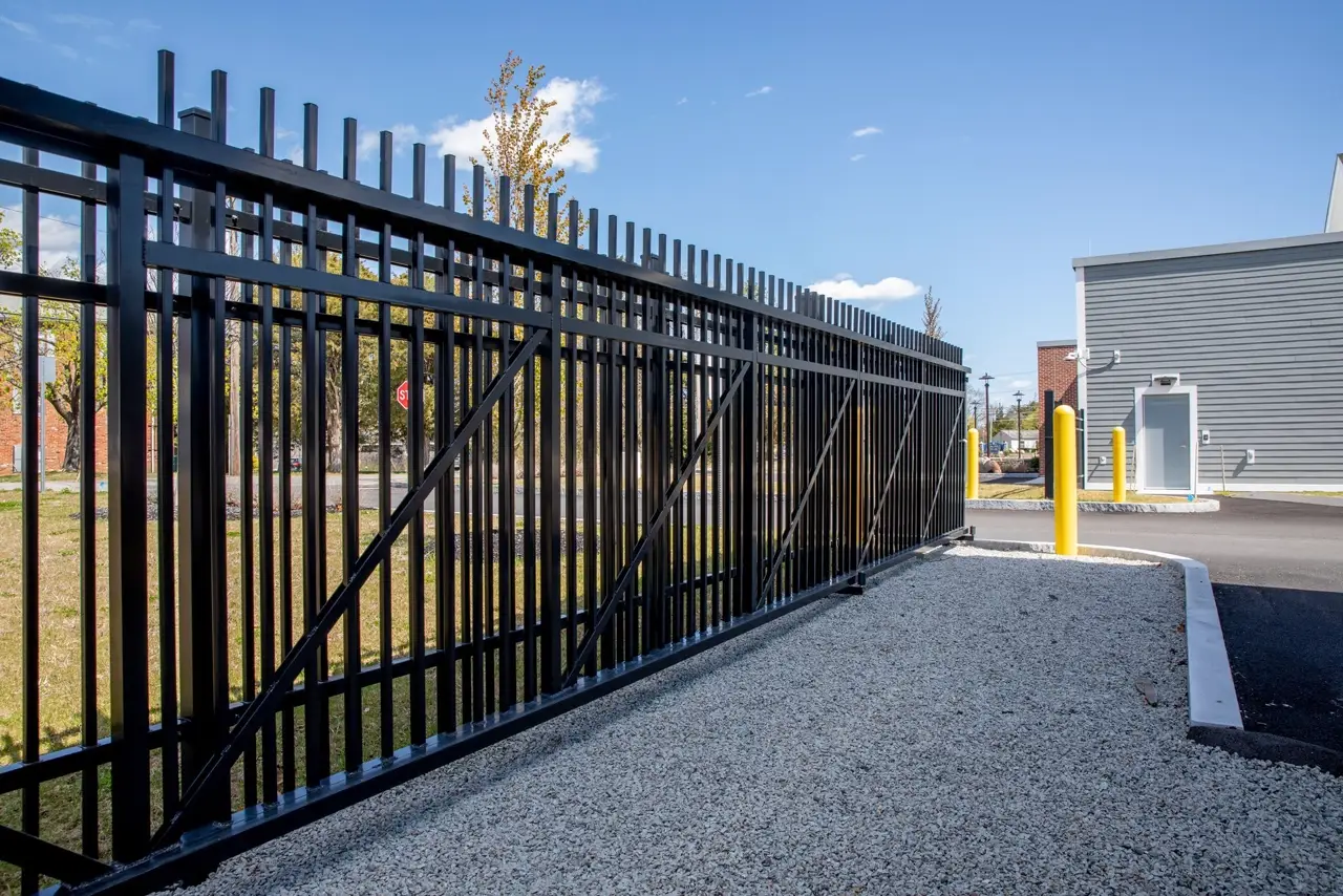 Perimeter Security commercial fence installed by Armstrong Fence on the South Shore of Massachusetts
